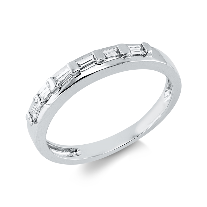 Ring 18 kt WG, 6 Bag. 0,19 ct, F-vsi