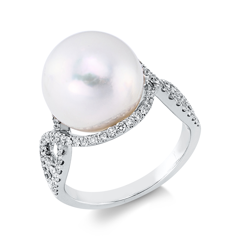 Ring 18 kt WG, 68 Brill. 0,50 ct, F-si, 1 SW weiß 12,1 mm