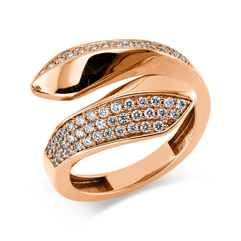 Ring 18 kt RG, 78 Brill. 0,56 ct, F-vsi