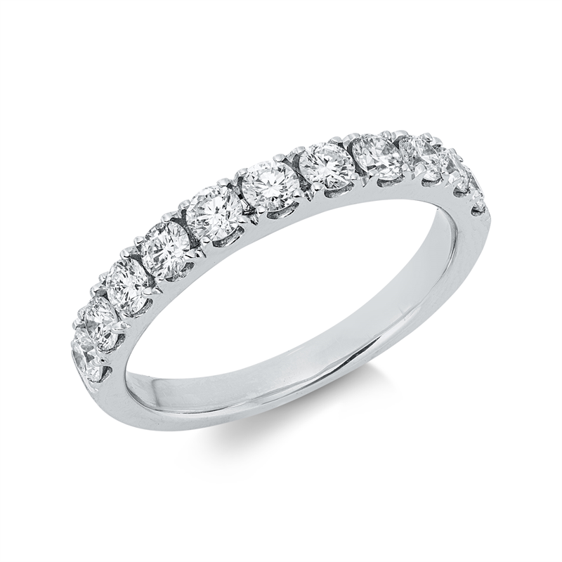 Ring 18 kt WG, 11 Brill. 0,81 ct, TW-si