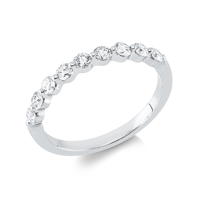Ring 18 kt WG, 9 Brill. 0,50 ct, TW-vsi/si
