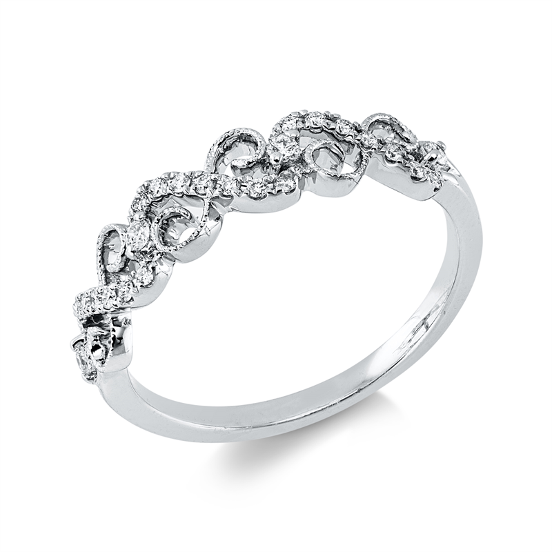Ring 18 kt WG, 25 Brill. 0,15 ct, TW-vsi/si