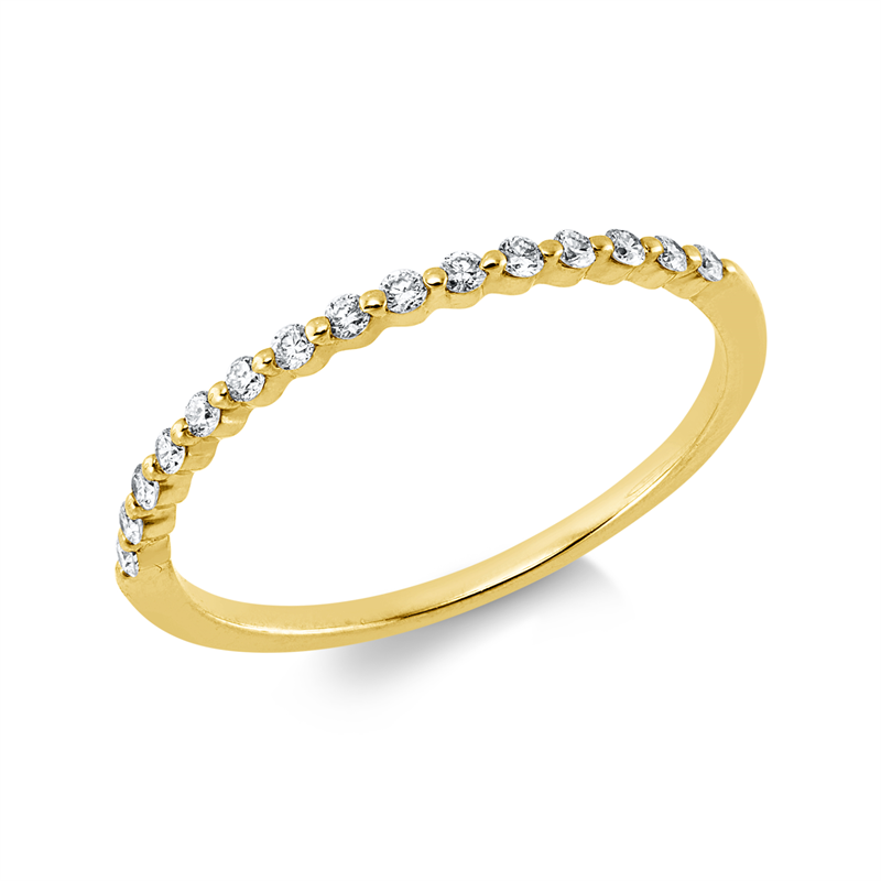 Ring 14 kt GG, 15 Brill. 0,15 ct, TW-vsi/si