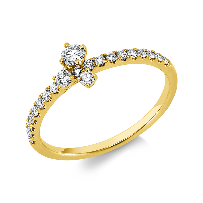Ring 14 kt GG, 21 Brill. 0,32 ct, TW-vsi/si
