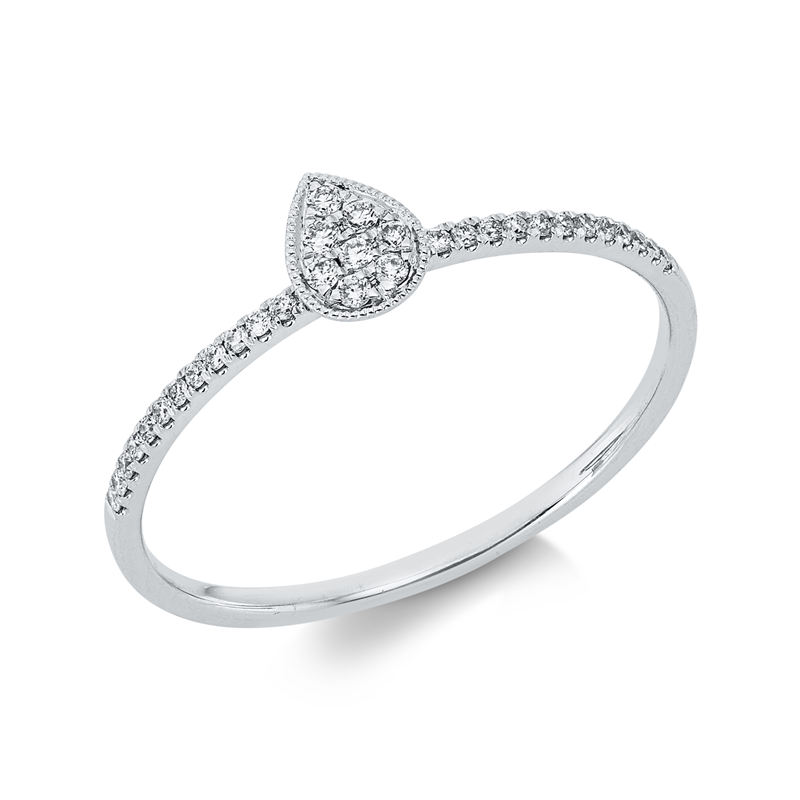 Ring 18 kt WG, 34 Brill. 0,10 ct, TW-vsi/si