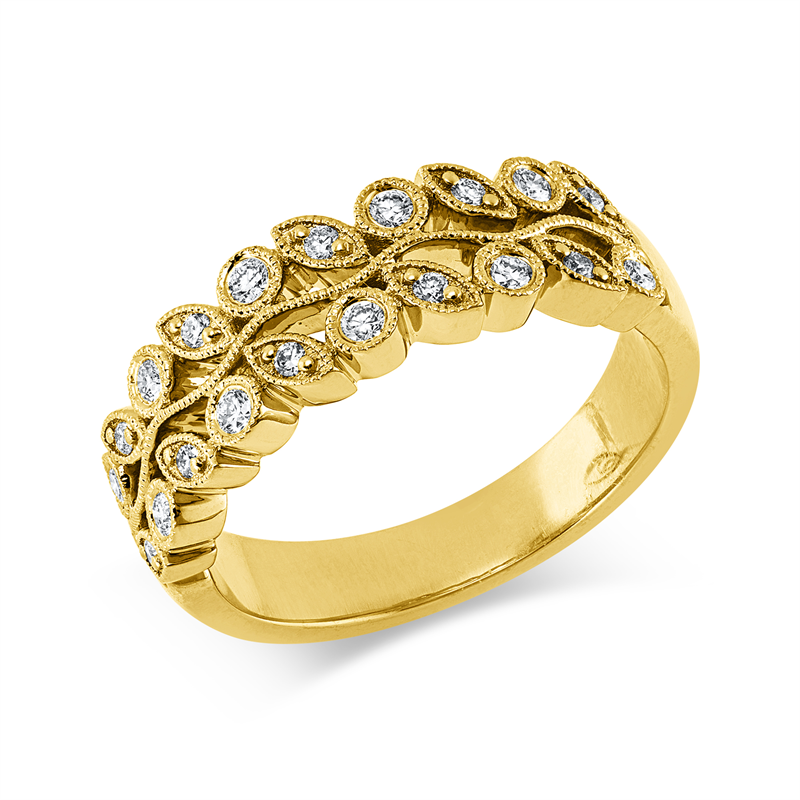 Ring 18 kt GG, 20 Brill. 0,24 ct, TW-vsi/si