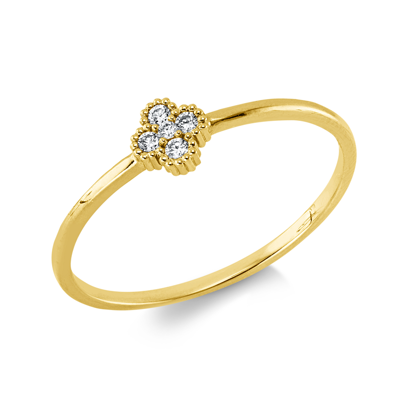 Ring 18 kt GG, 5 Brill. 0,06 ct, W-si
