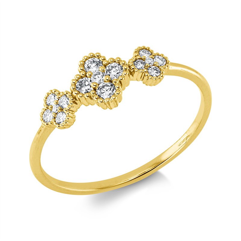 Ring 18 kt GG, 15 Brill. 0,23 ct, W-si