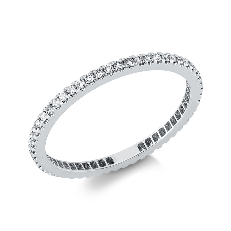 Ring 18 kt WG, 55 Brill. 0,32 ct, W-si