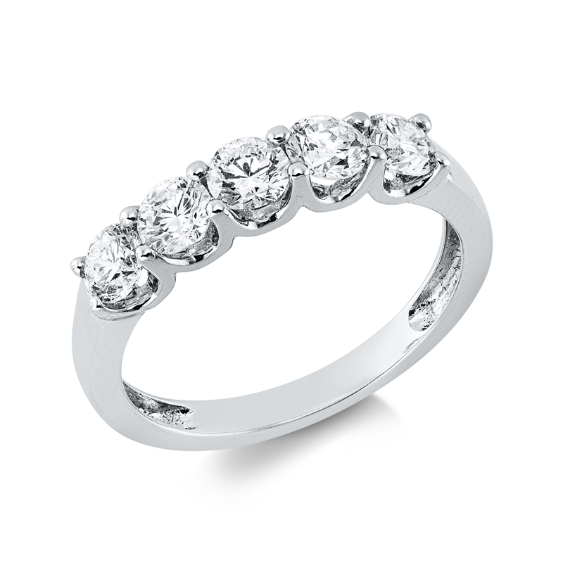 Ring 18 kt WG, 5 Brill. 1,00 ct, TW-si