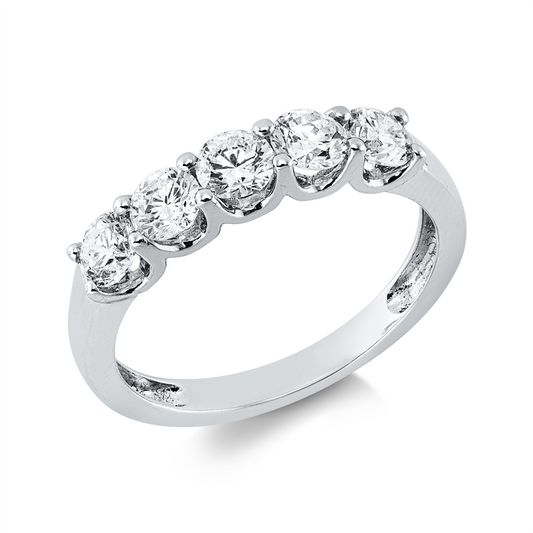 Ring 18 kt WG, 5 Brill. 1,00 ct, TW-si