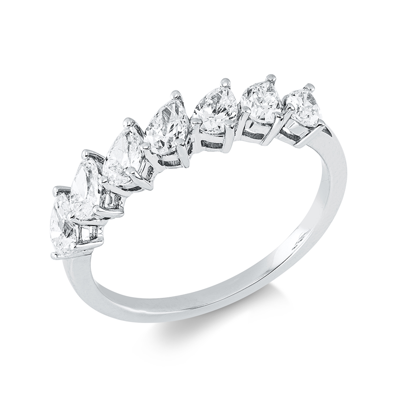 Ring 18 kt WG, 7 Tropfen 0,89 ct, TW-vsi