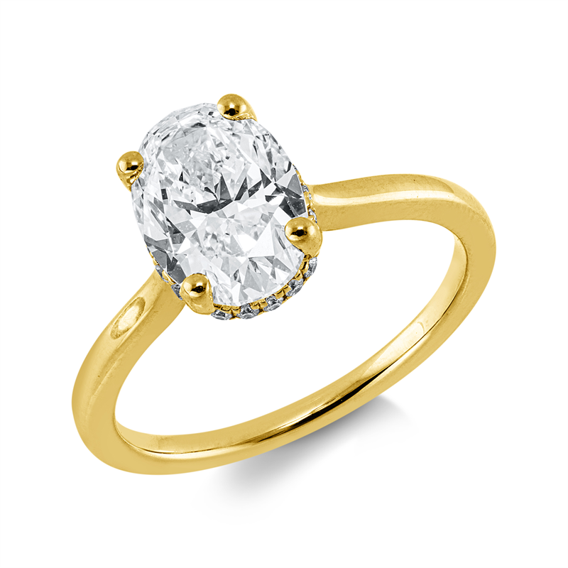 Ring 18 kt GG, GIA6542333875, 1 Oval 2,01 ct, TW-vs1, 22 Brill. 0,09 ct, TW-si