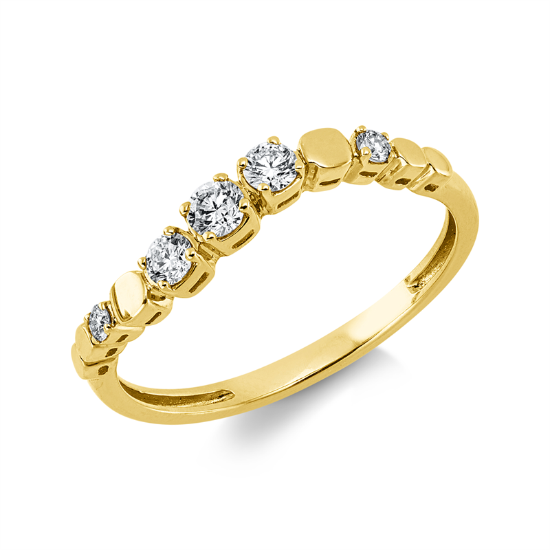 Ring 18 kt GG, 5 Brill. 0,23 ct, TW-si