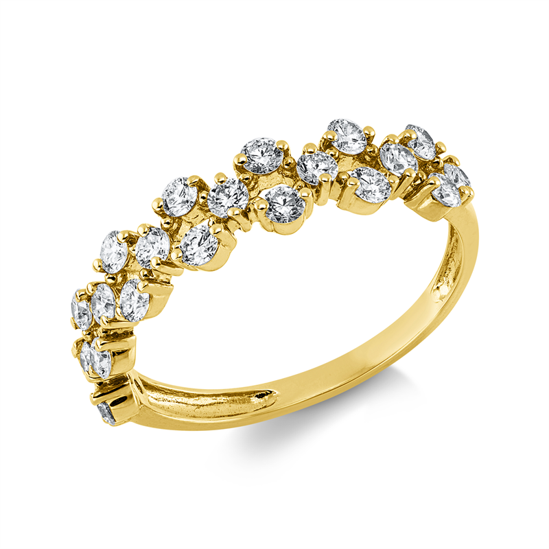Ring 18 kt GG, 22 Brill. 0,65 ct, TW-si