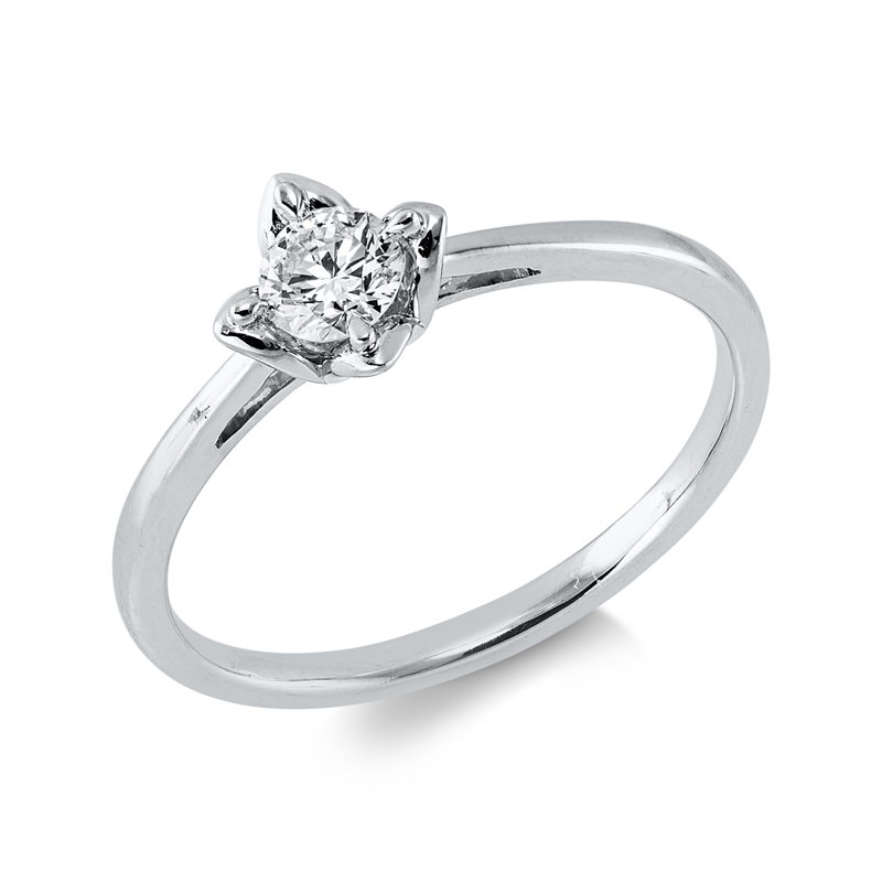 Ring 18 kt WG, 1 Brill. 0,27 ct, TW-si