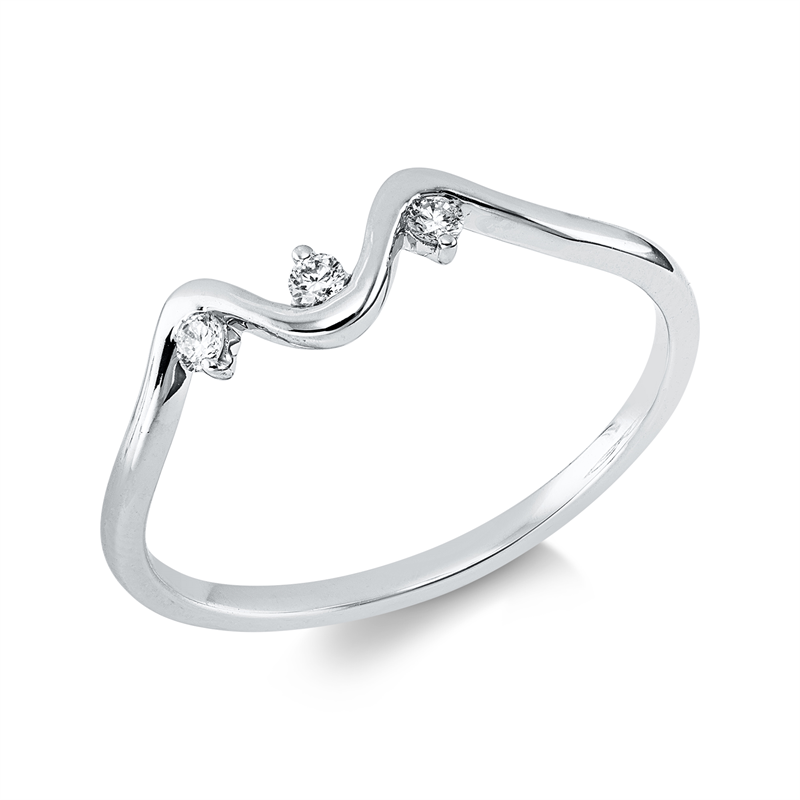 Ring 18 kt WG, 3 Brill. 0,06 ct, TW-si
