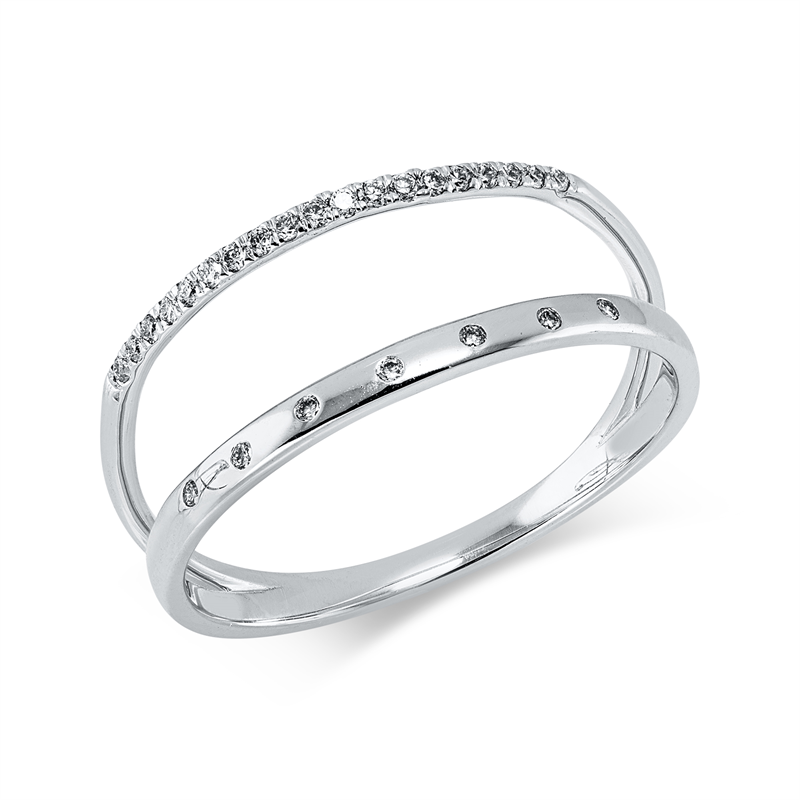 Ring 18 kt WG, 26 Brill. 0,10 ct, TW-si