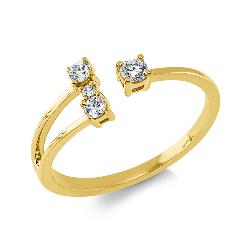 Ring 18 kt GG, 2 Brill. 0,09 ct, TW-si, 1 Brill. 0,08 ct, TW-si, 1 Brill. 0,01 ct, TW-si