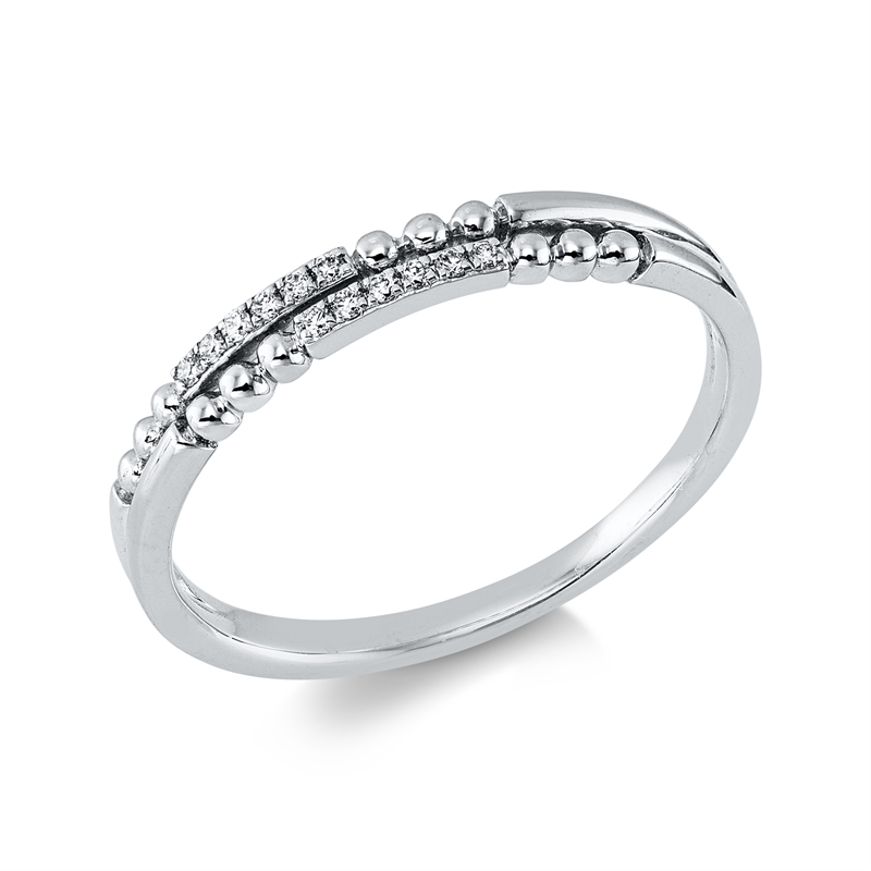 Ring 18 kt WG, 12 Brill. 0,05 ct, TW-si
