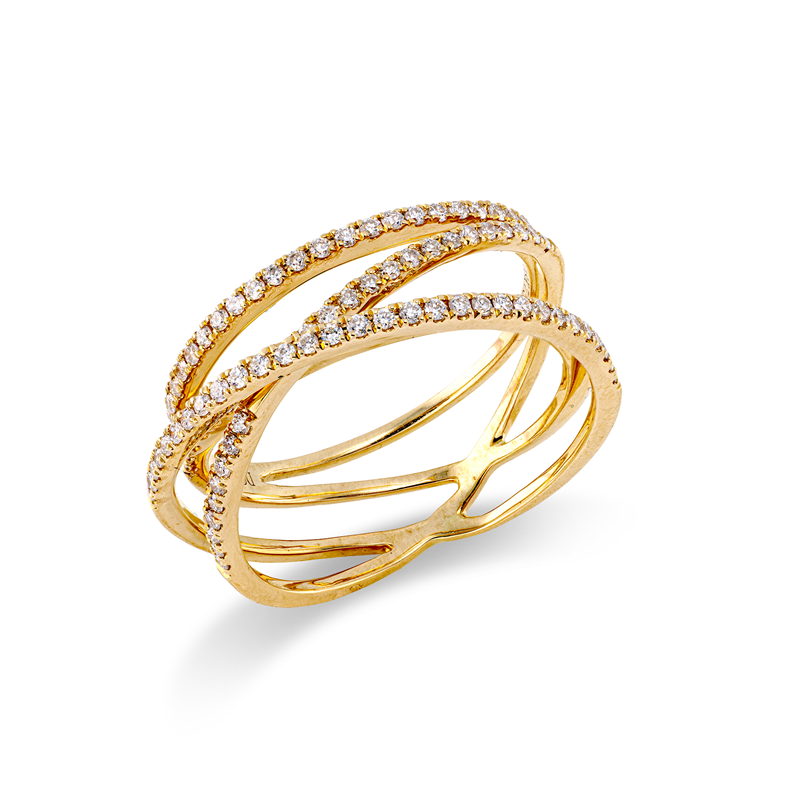 Ring 18 kt GG, 98 Brill. 0,44 ct, W-si