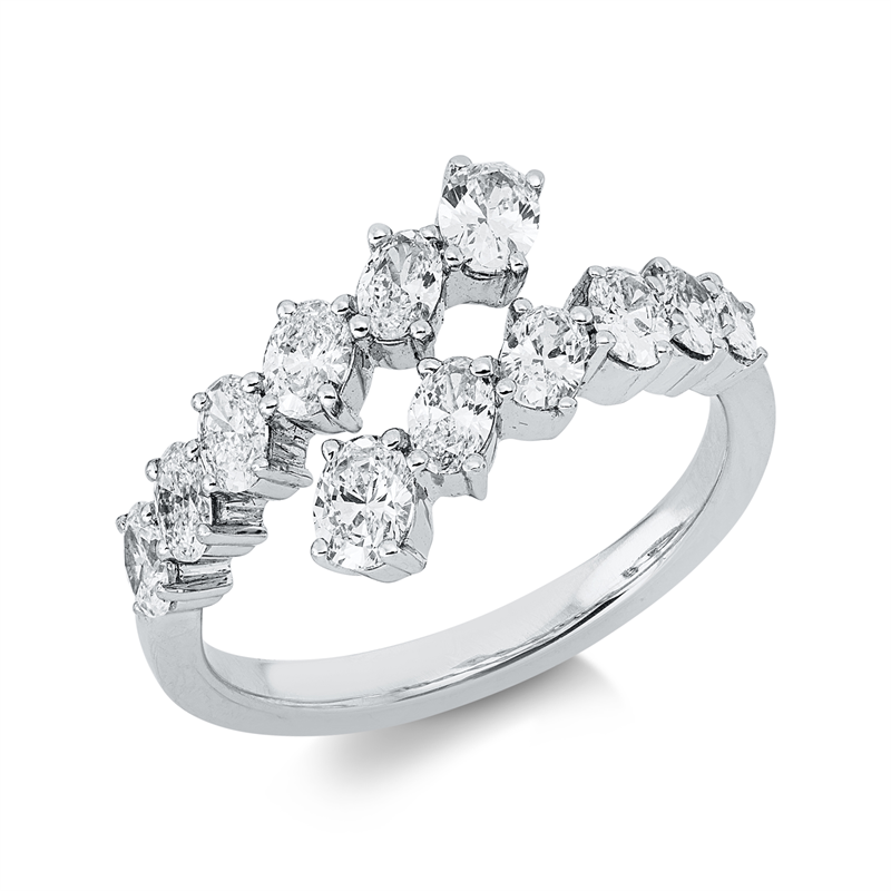 Ring 18 kt WG, 12 Oval 1,08 ct, TW-si