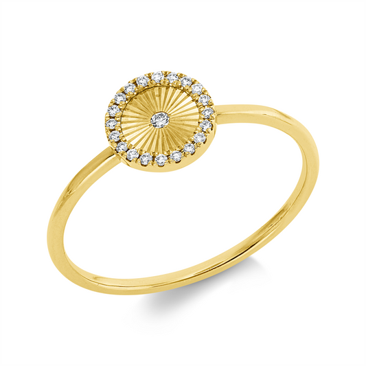 Ring 18 kt GG, 21 Brill. 0,06 ct, W-si