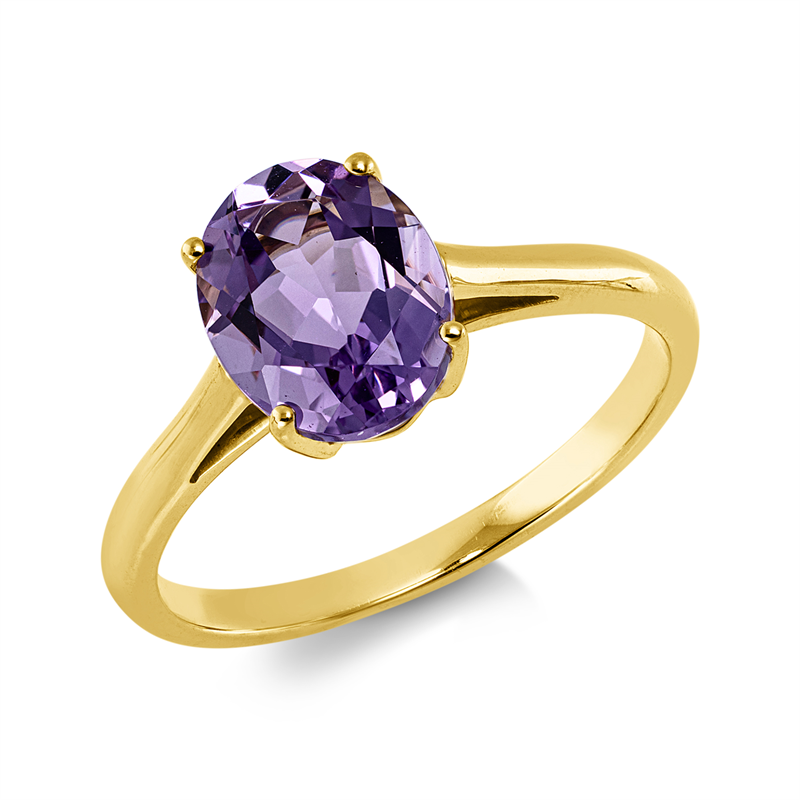 Ring 18 kt GG, 1 Amethyst 1,80 ct pink