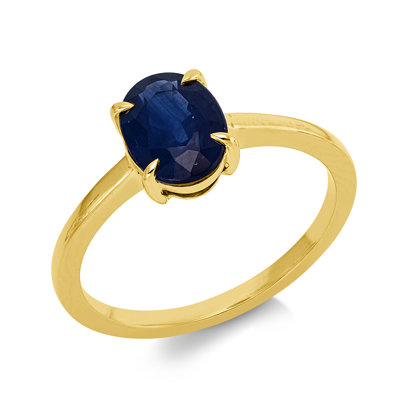 Ring 18 kt GG, 1 Saphir 1,53 ct blau