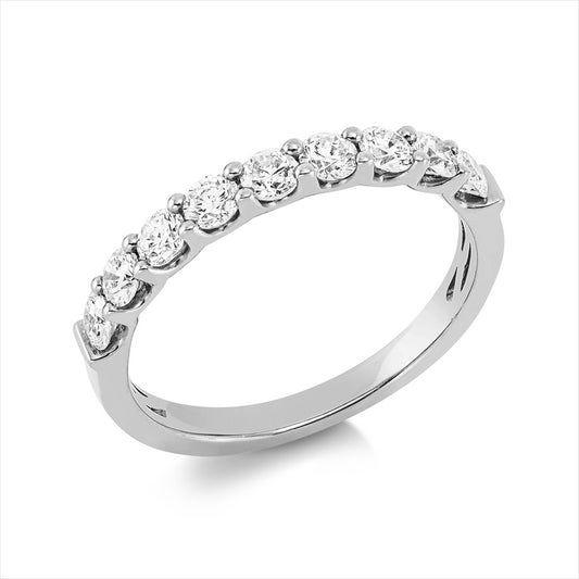 Ring 18 kt WG, 9 Brill. 0,63 ct, TW-si