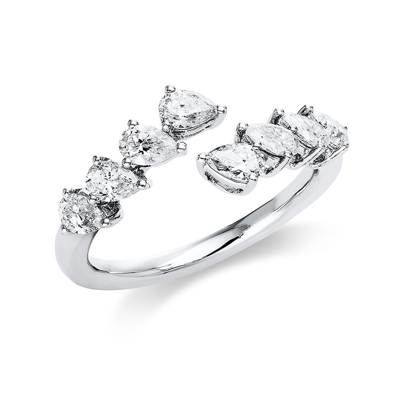 Ring 18 kt WG, 8 Tropfen 1,16 ct, TW-si