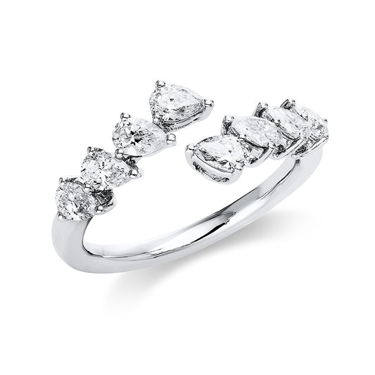 Ring 18 kt WG, 8 Tropfen 1,16 ct, TW-si