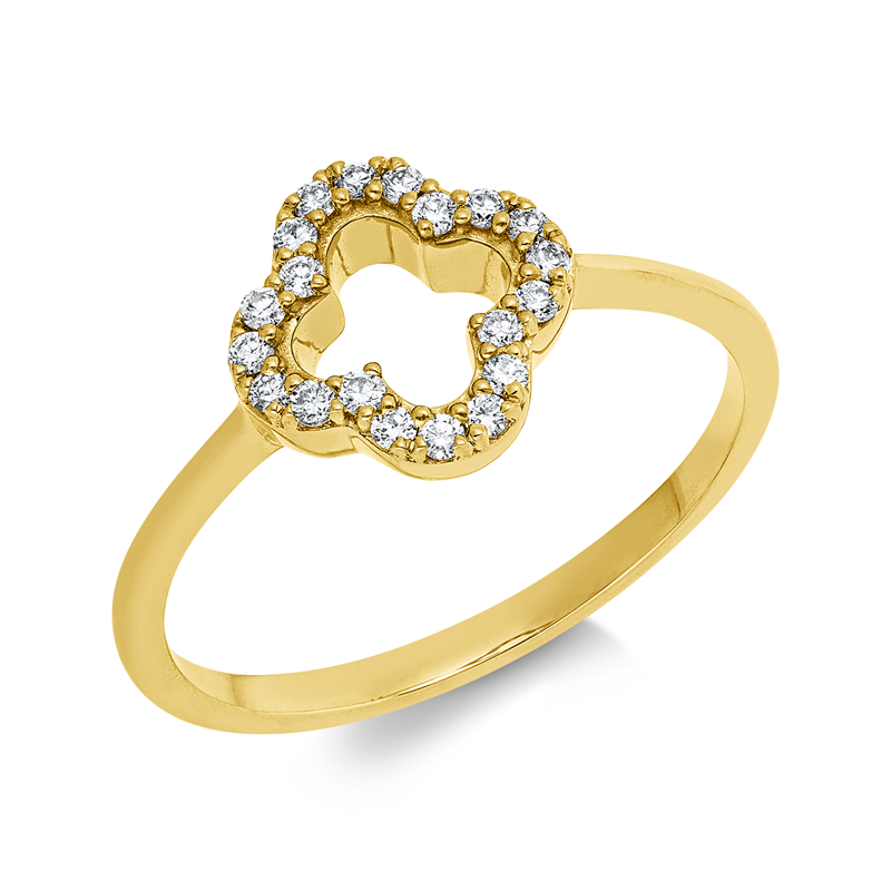 Ring 18 kt GG, 20 Brill. 0,13 ct, TW-si
