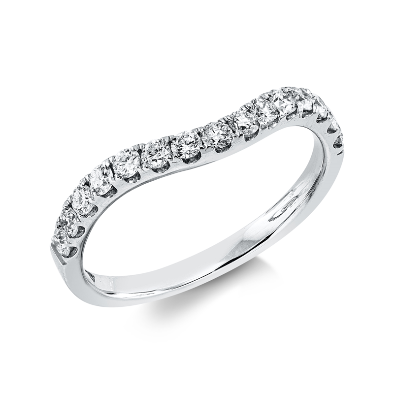 Ring 18 kt WG, 15 Brill. 0,45 ct, TW-si