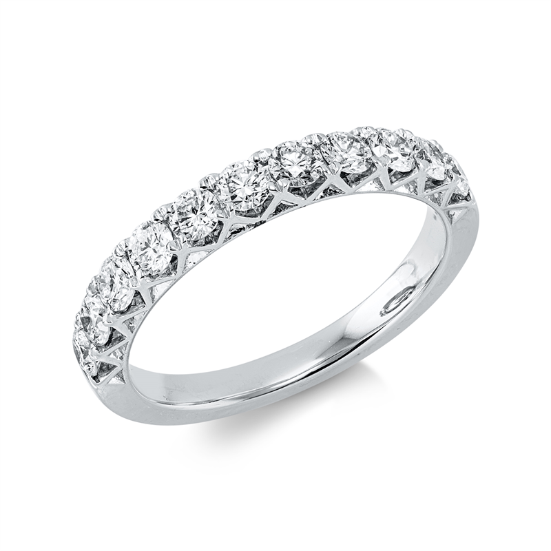 Ring 18 kt WG, 11 Brill. 0,77 ct, TW-si