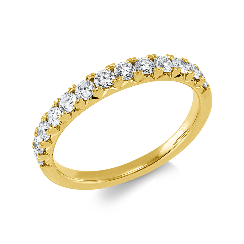 Ring 18 kt GG, 13 Brill. 0,59 ct, TW-si