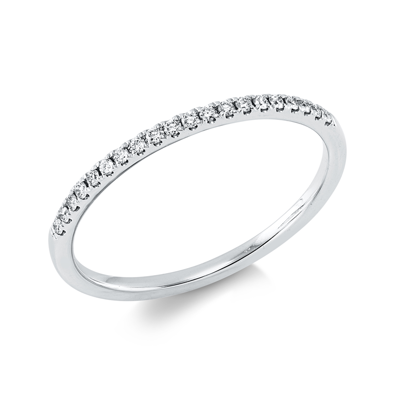 Ring 18 kt WG, 20 Brill. 0,10 ct, TW-si