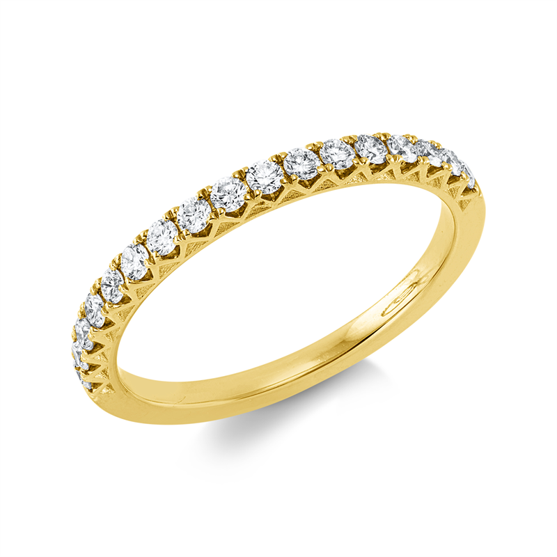 Ring 18 kt GG, 17 Brill. 0,30 ct, TW-si