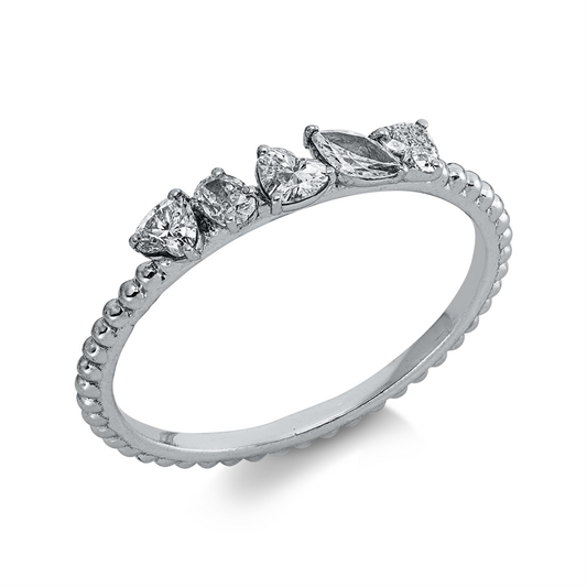 Ring 18 kt WG, 5 Fant-Schl. 0,35 ct, TW-si