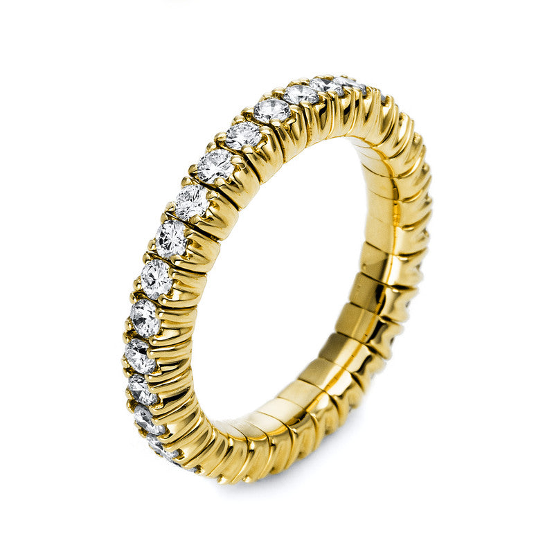 Ring 18 kt GG, Flex-Band, variabel, 33 Brill. 0,94 ct, TW-si