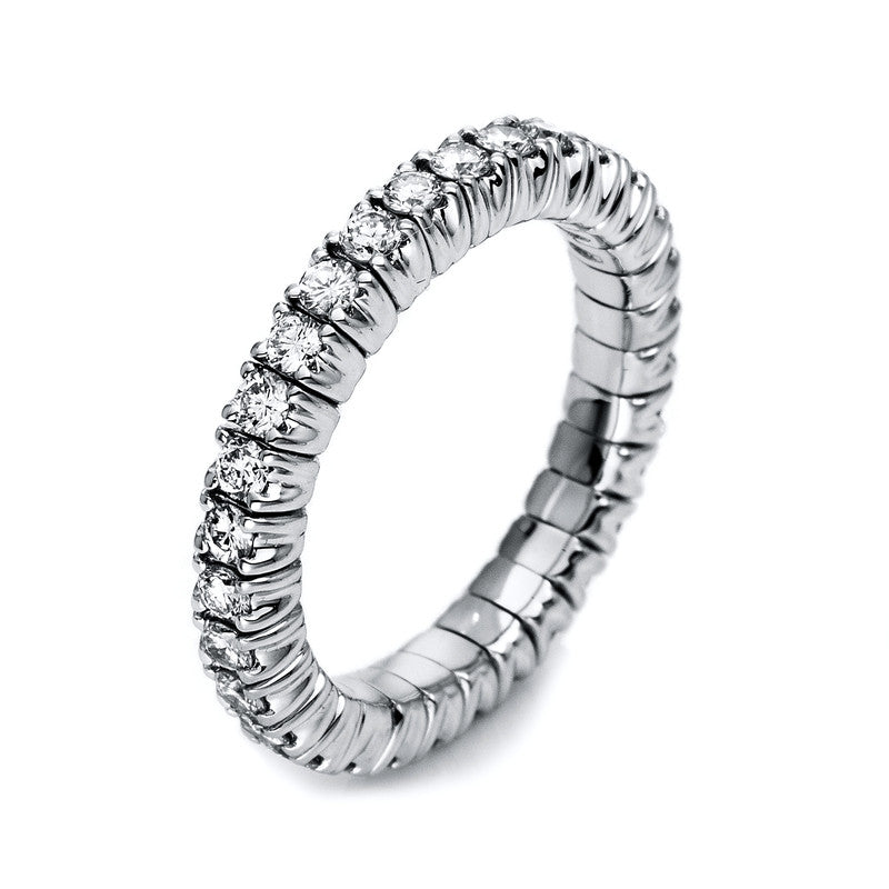 Ring 18 kt WG, Flex-Band, variabel, 33 Brill. 0,87 ct, TW-si