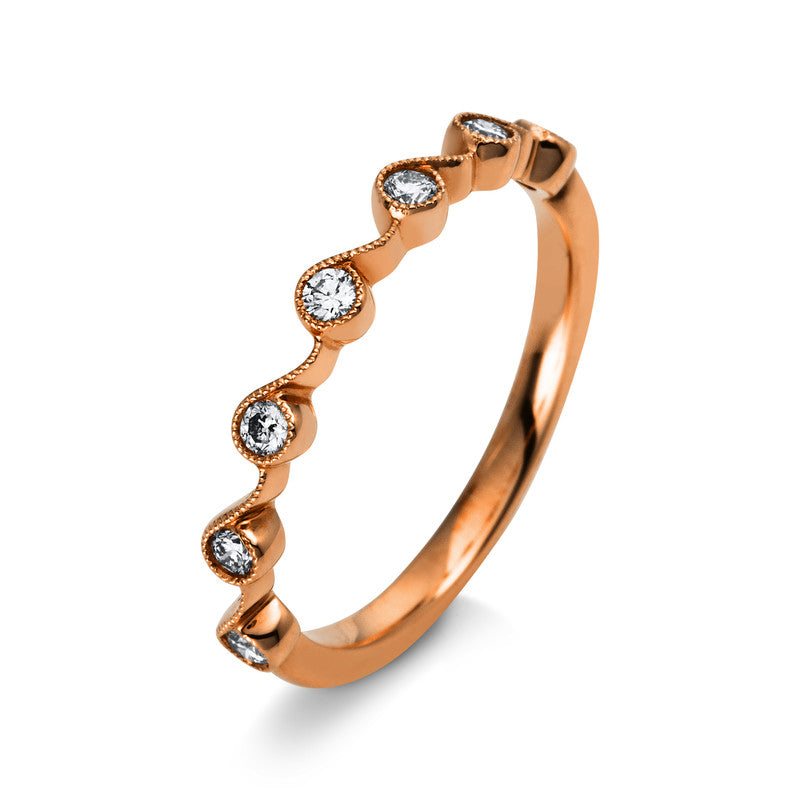 Ring 18 kt RG, 7 Brill. 0,18 ct, TW-si