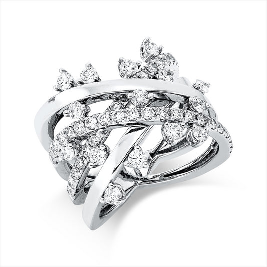 Ring 18 kt WG, 52 Brill. 1,40 ct, TW-vsi