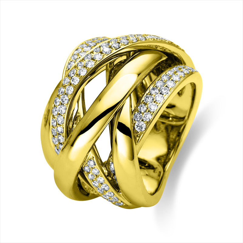 Ring 18 kt GG, 115 Brill. 1,20 ct, TW-vsi