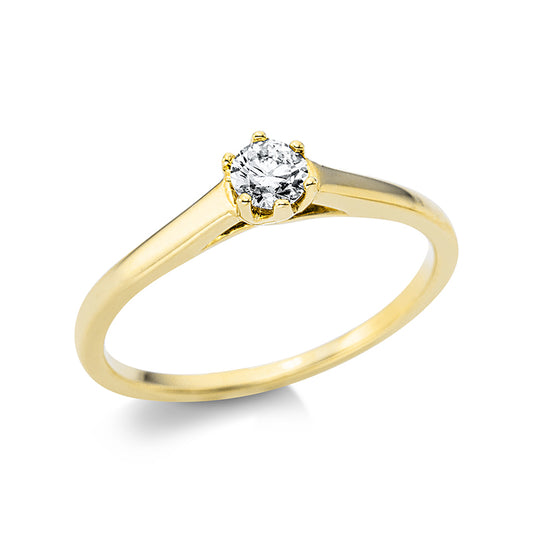 Ring 14 kt GG, 1 Brill. 0,20 ct, TW-si