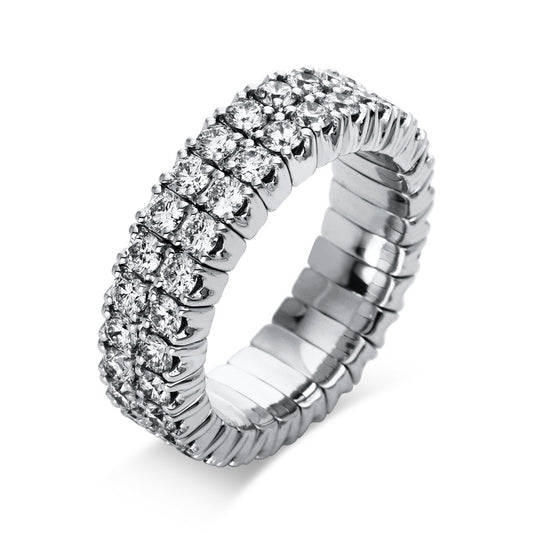 Ring 18 kt WG, Flex-Band, variabel, rhodinier, 56 Brill. 2,62 ct, TW-si