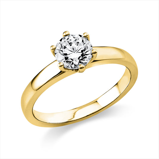 Ring 18 kt GG, GIA6213772394, 1 Brill. 0,75 ct, TW-si