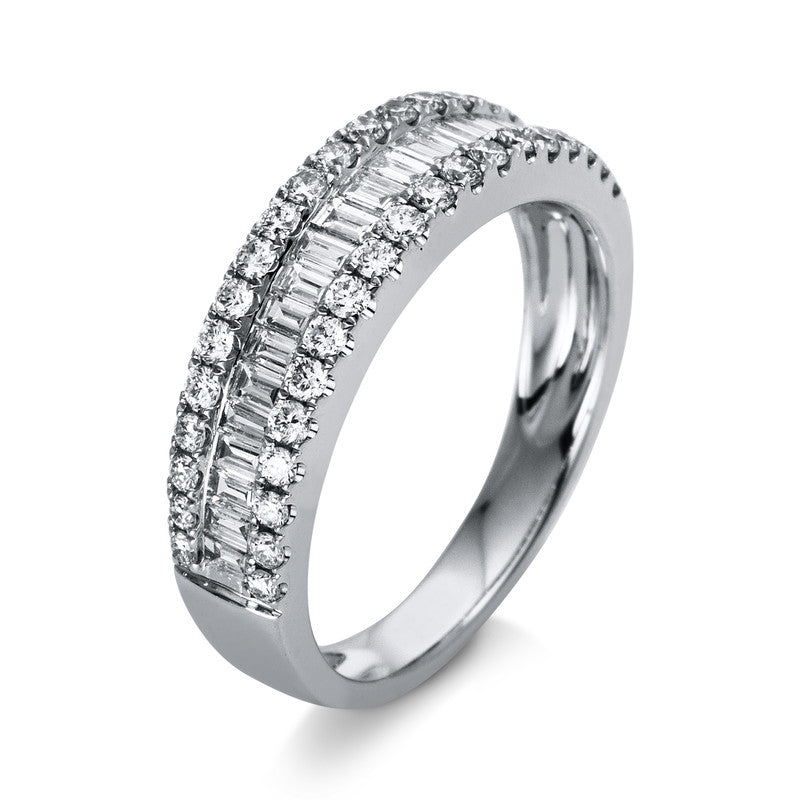 Ring 18 kt WG, 23 Bag. 0,32 ct, TW-si, 38 Brill. 0,43 ct, TW-si