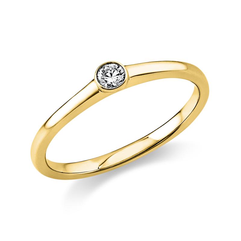 Ring 14 kt GG, 1 Brill. 0,10 ct, TW-si