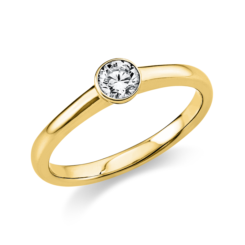 Ring 18 kt GG, 1 Brill. 0,25 ct, TW-si